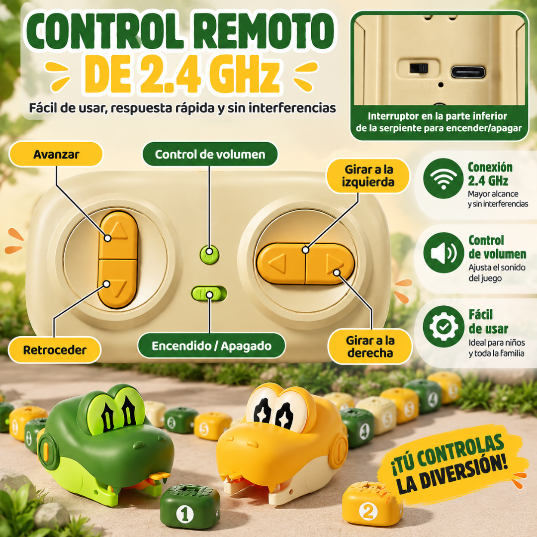 Serpiente interactiva a control remoto que come y crece
