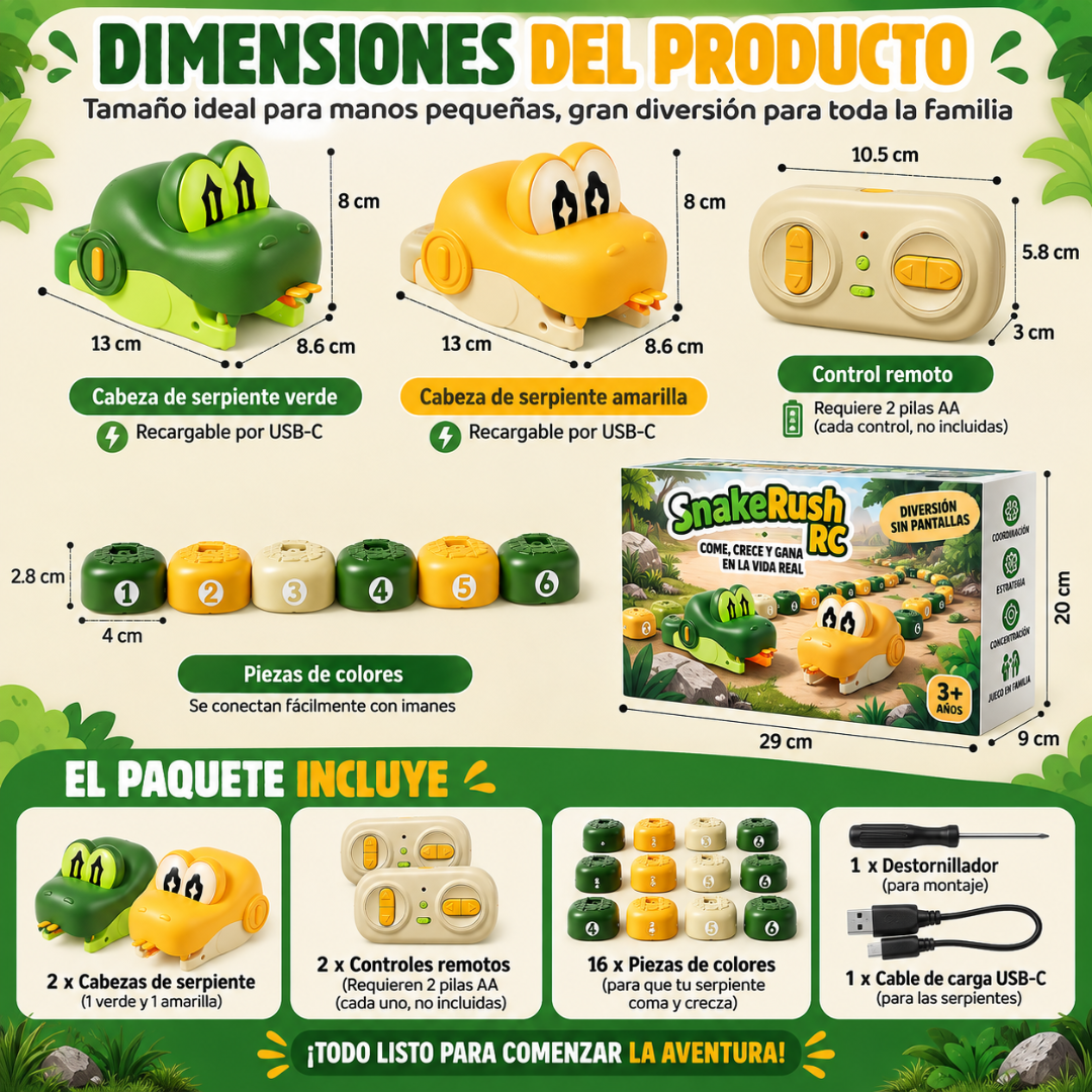 Serpiente interactiva a control remoto que come y crece